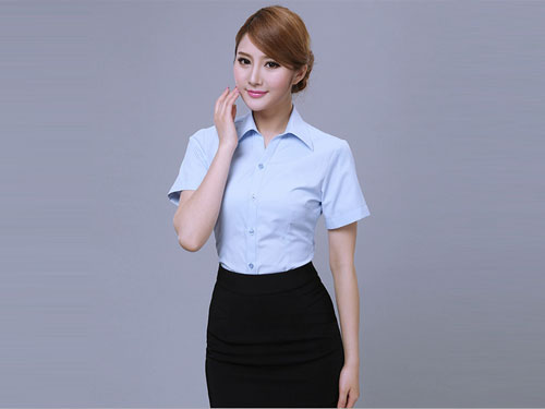 夏季新款短袖襯衣女 修身顯瘦韓版襯衣 時尚白領OL V字領